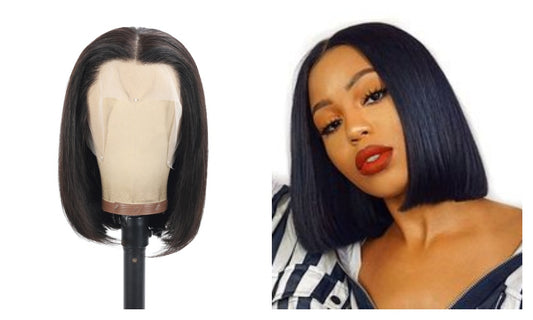 KERWEI HAIR-Bob Wig Human Hair 13x4 Frontal Lace Wigs for Black Women