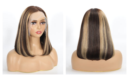 KERWEI HAIR-BOB WIG HIGHLIGHTS OMBRE 4/27 HUMAN HAIR WIGS