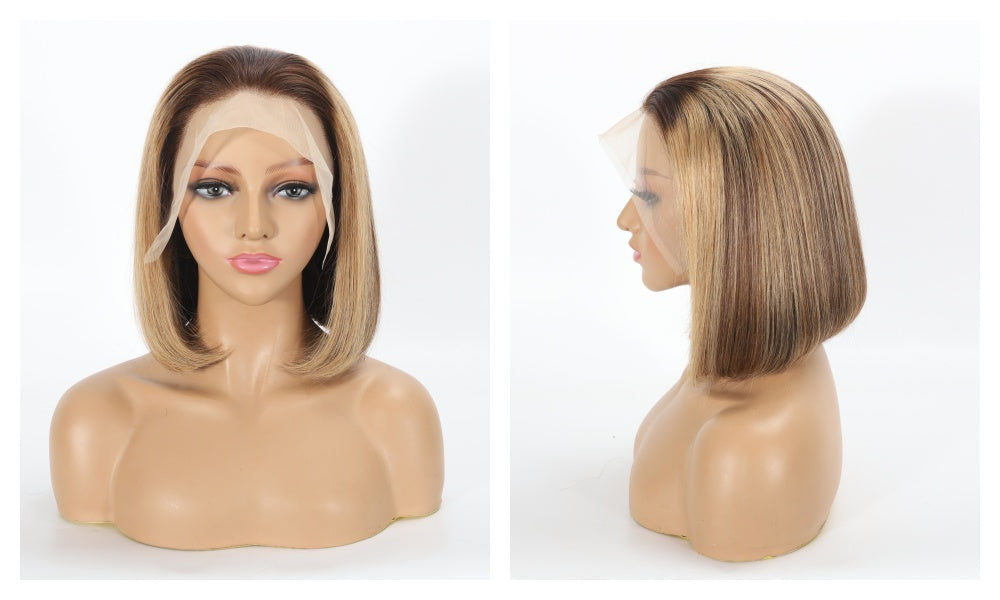 KERWEI HAIR-bob wig human hair highlighted